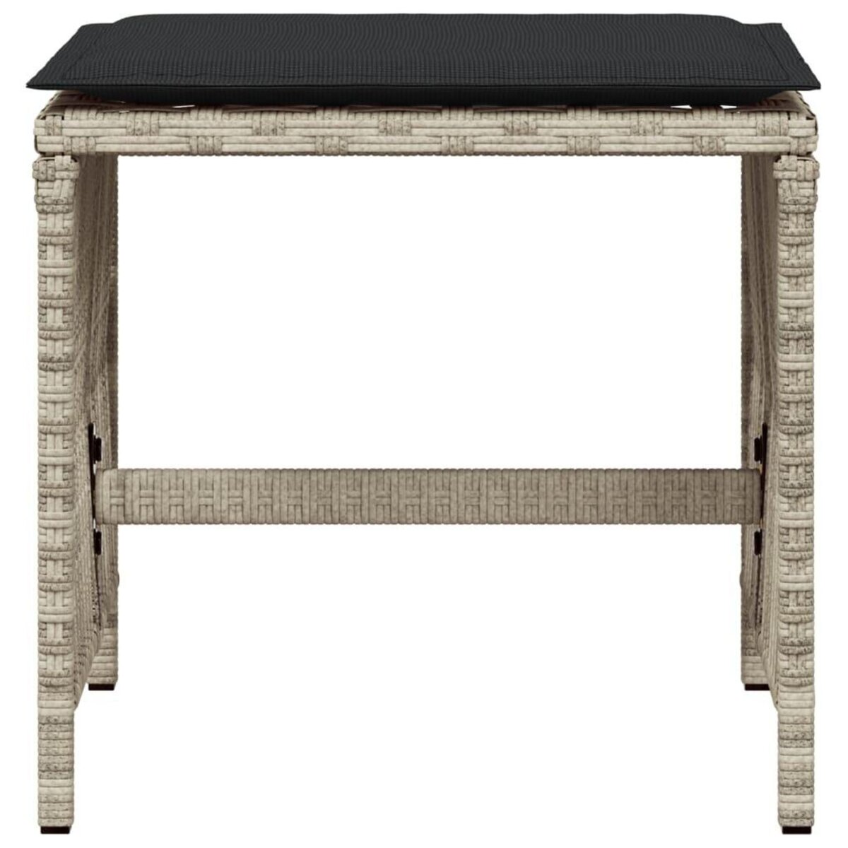 VIDAXL Tabourets de jardin et coussins lot de 4 gris clair 41x41x36 cm