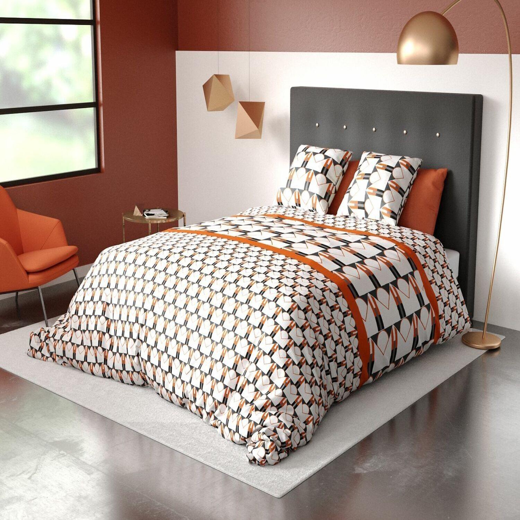 Les Ateliers du Linge Parure housse de couette 100%microfibre 60gsm arrow. Coloris disponibles : Blanc