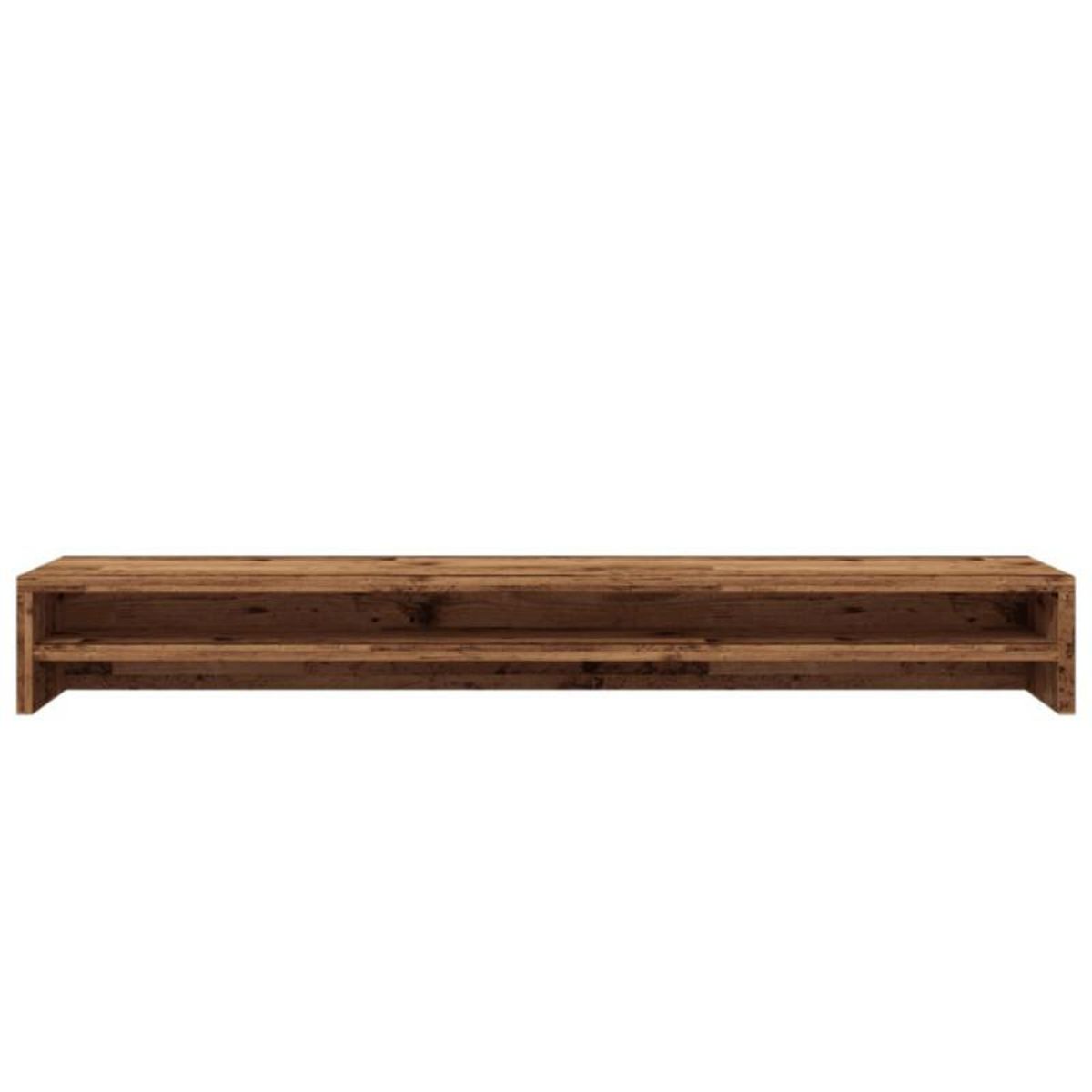 VIDAXL Support de moniteur vieux bois 100x24x13 cm bois d ingénierie