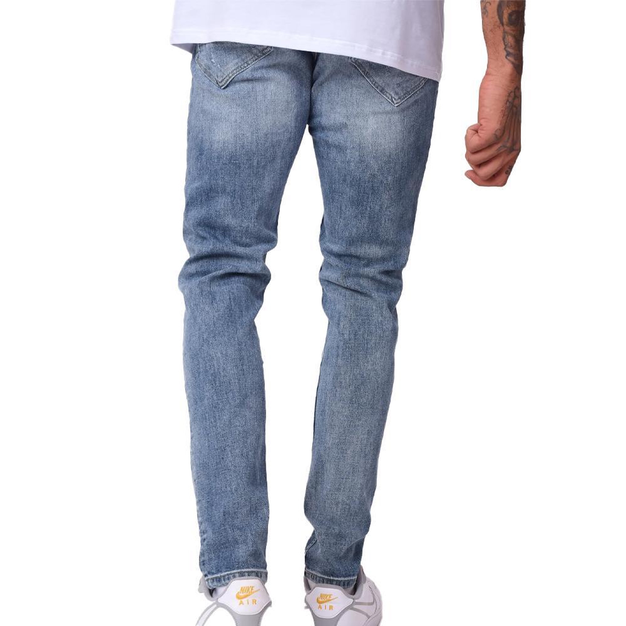 Voir la diapositive 2 : Project X Jean Skinny Bleu Homme Project X Paris délavé avec trou