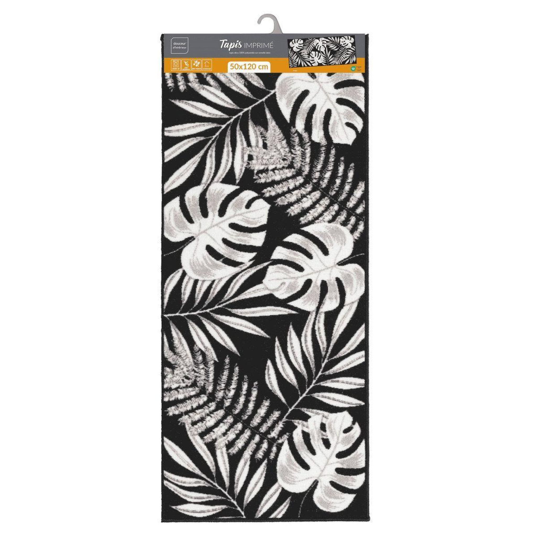 Voir la diapositive 5 : Douceur d'Intérieur Tapis imprimé  amber  50x120cm noir
