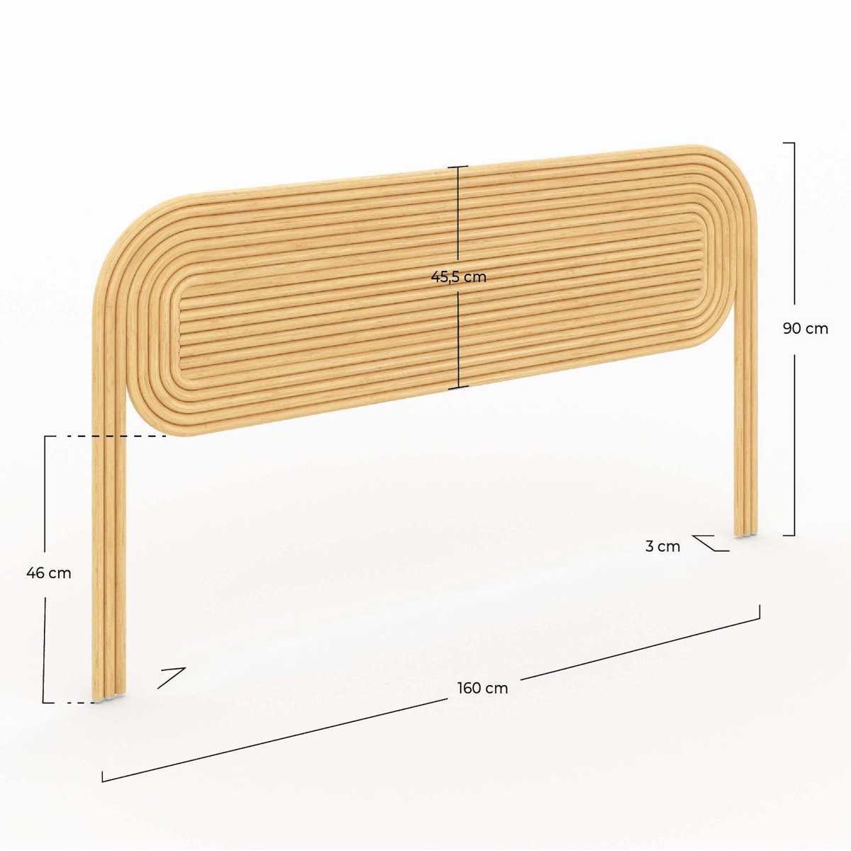 Rendez vous déco Tête de lit en rotin naturel 160 cm-Paloma