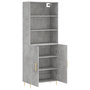 Voir la diapositive 4 : VIDAXL Buffet haut Gris beton 69,5x34x180 cm Bois d'ingenierie