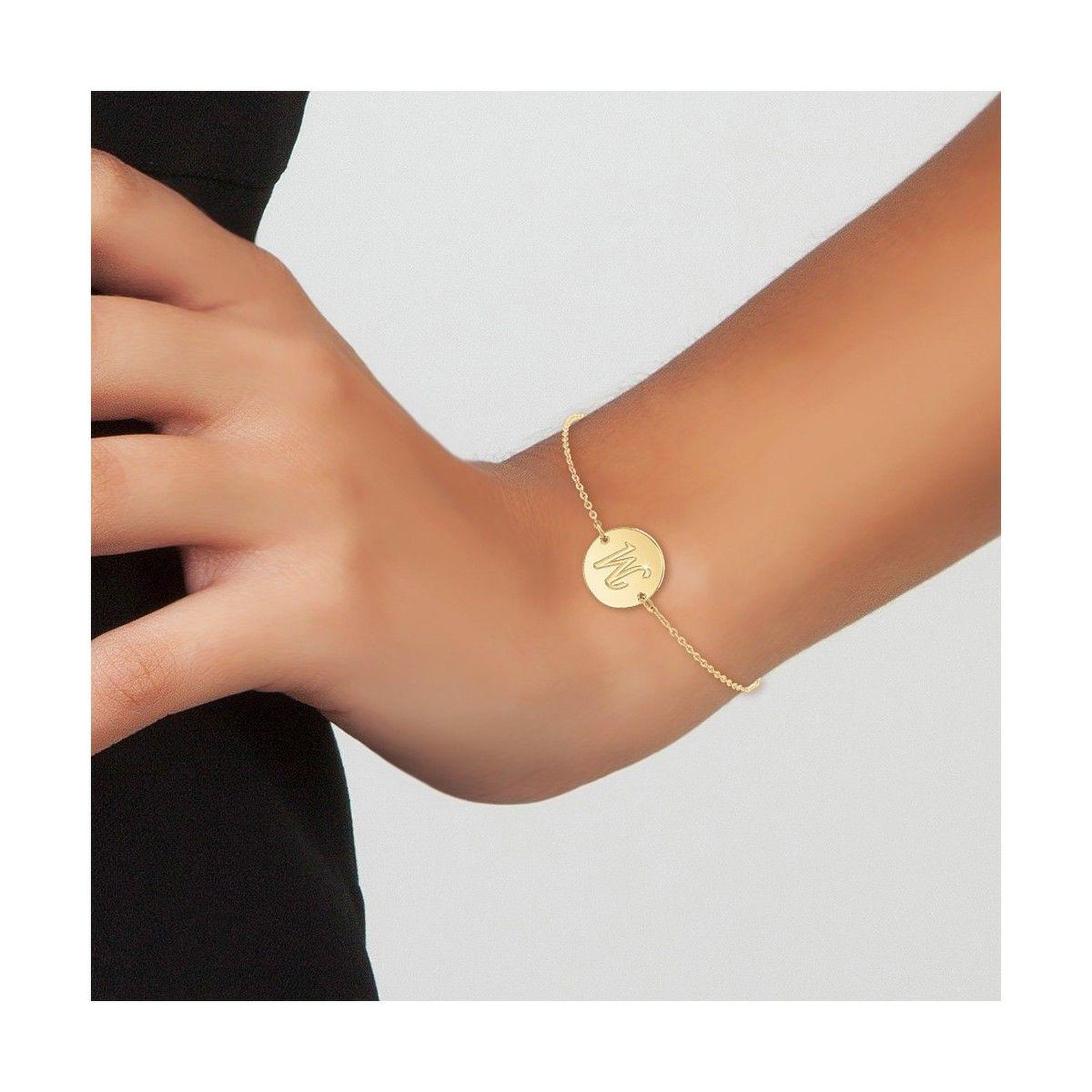 Voir la diapositive 2 : SC BOHEME Bracelet lettre M en acier inoxydable par SC Bohème