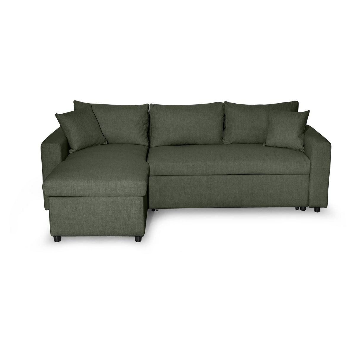 Canapé d'angle réversible convertible avec coffre en tissu ou velours GERALDINE 