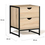 Voir la diapositive 6 : ID MARKET Lot de 2 tables de chevet DETROIT 2 tiroirs bois et métal noir design industriel