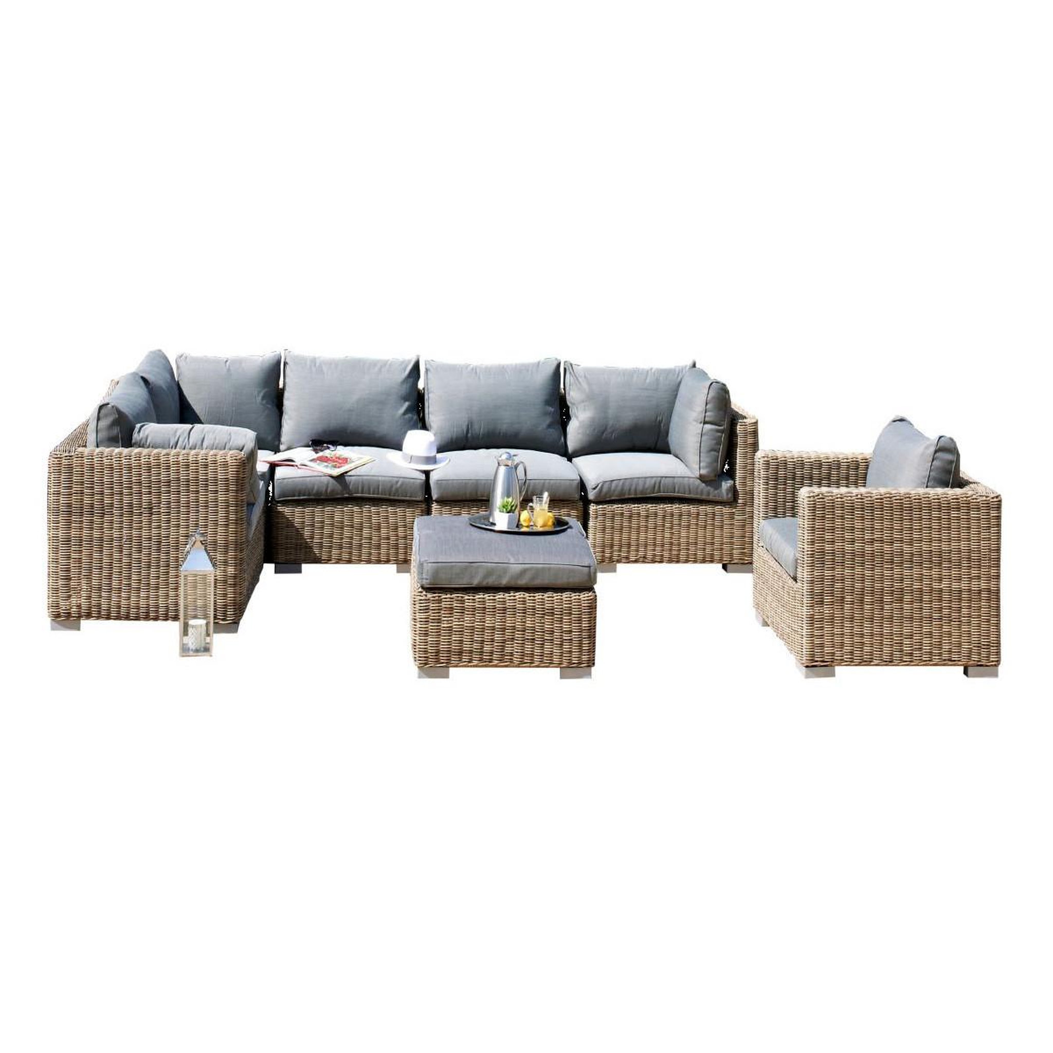 Paris Prix Salon de jardin modulable 6 places  montmartre  84cm marron