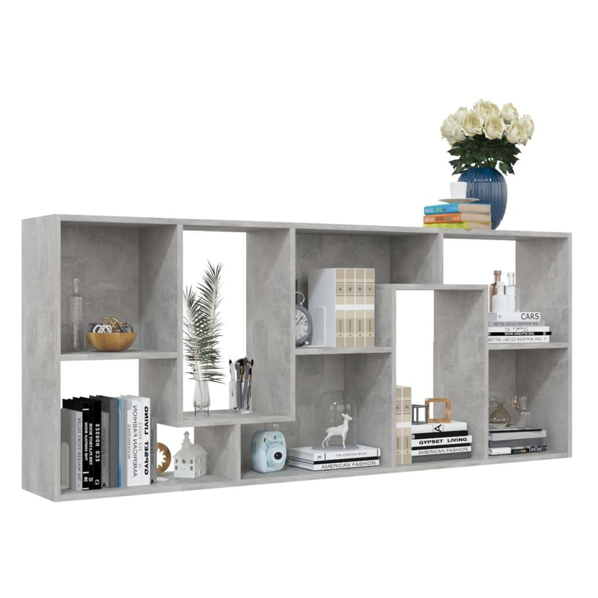 Voir la diapositive 5 : VIDAXL Bibliotheque Gris beton 67x24x161 cm Bois d'ingenierie