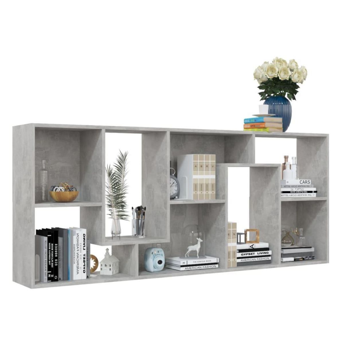 VIDAXL Bibliotheque Gris beton 67x24x161 cm Bois d'ingenierie
