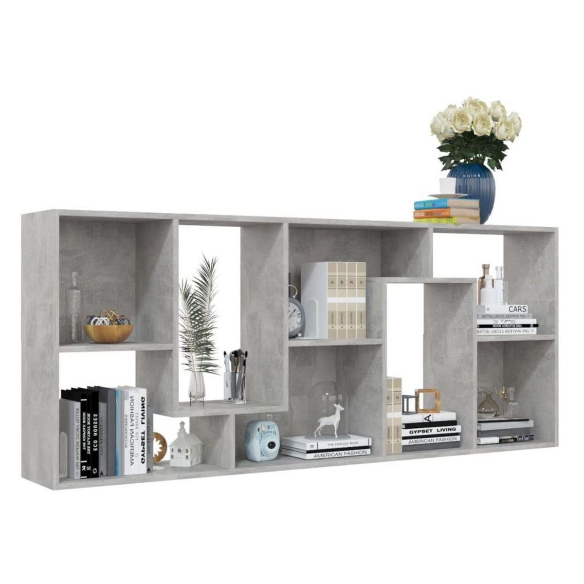VIDAXL Bibliotheque Gris beton 67x24x161 cm Bois d'ingenierie