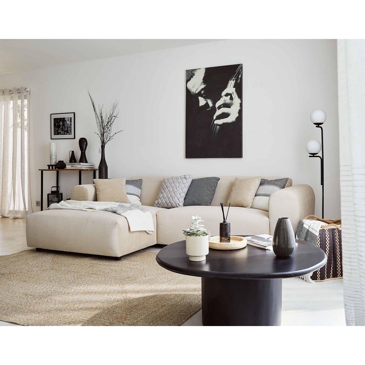 LISA DESIGN Aumance - canapé d'angle gauche 4 places - en velours côtelé