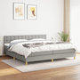 Voir la diapositive 1 : VIDAXL Sommier a lattes de lit avec matelas Gris clair 200x200cm Tissu
