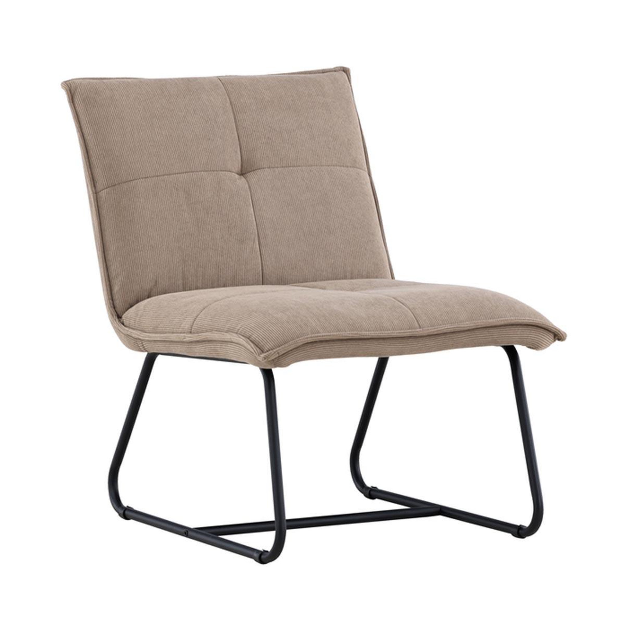 Paris Prix Fauteuil design en tissu côtelé  madison  79cm marron