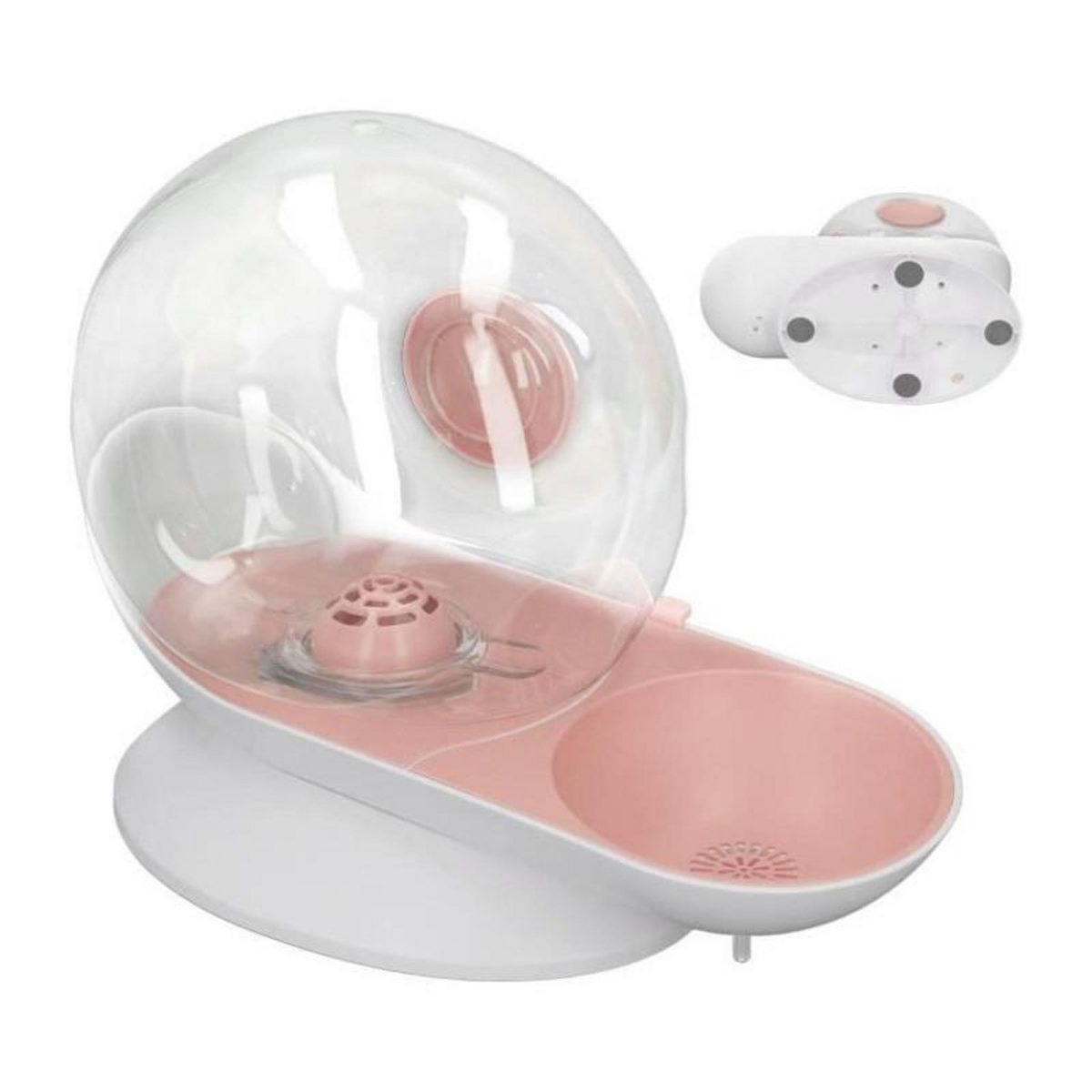 M PETS Distributeur d'eau avec filtre - Mpets - SNAIL - 2800 ml - Blanc, Rose & Transparent