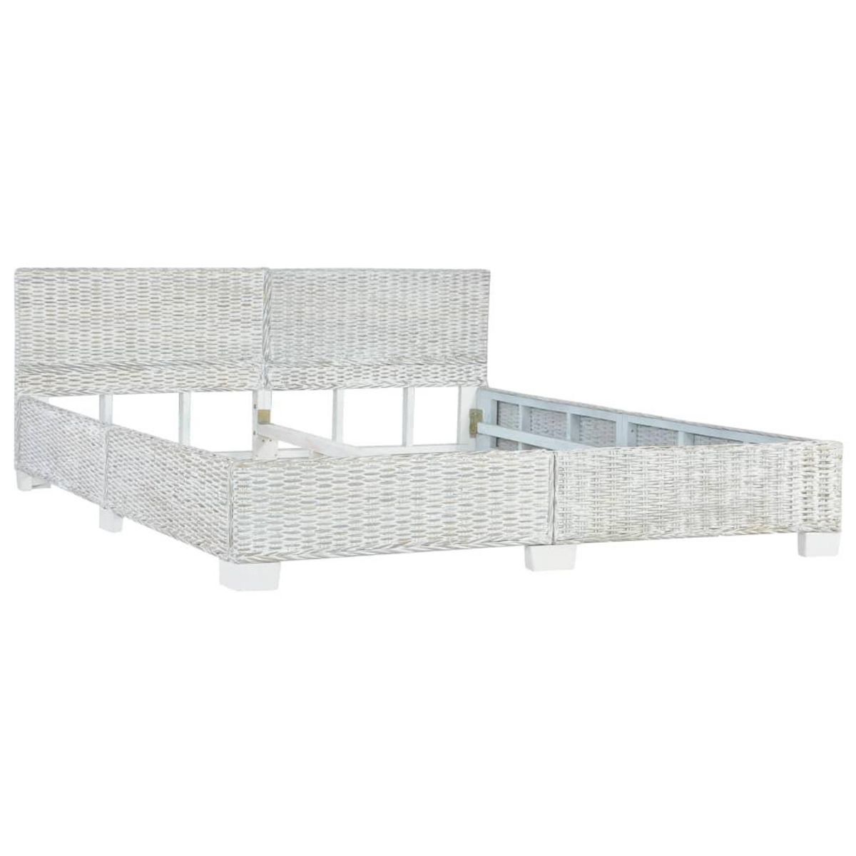 VIDAXL Cadre de lit sans matelas Gris Rotin naturel 180x200 cm
