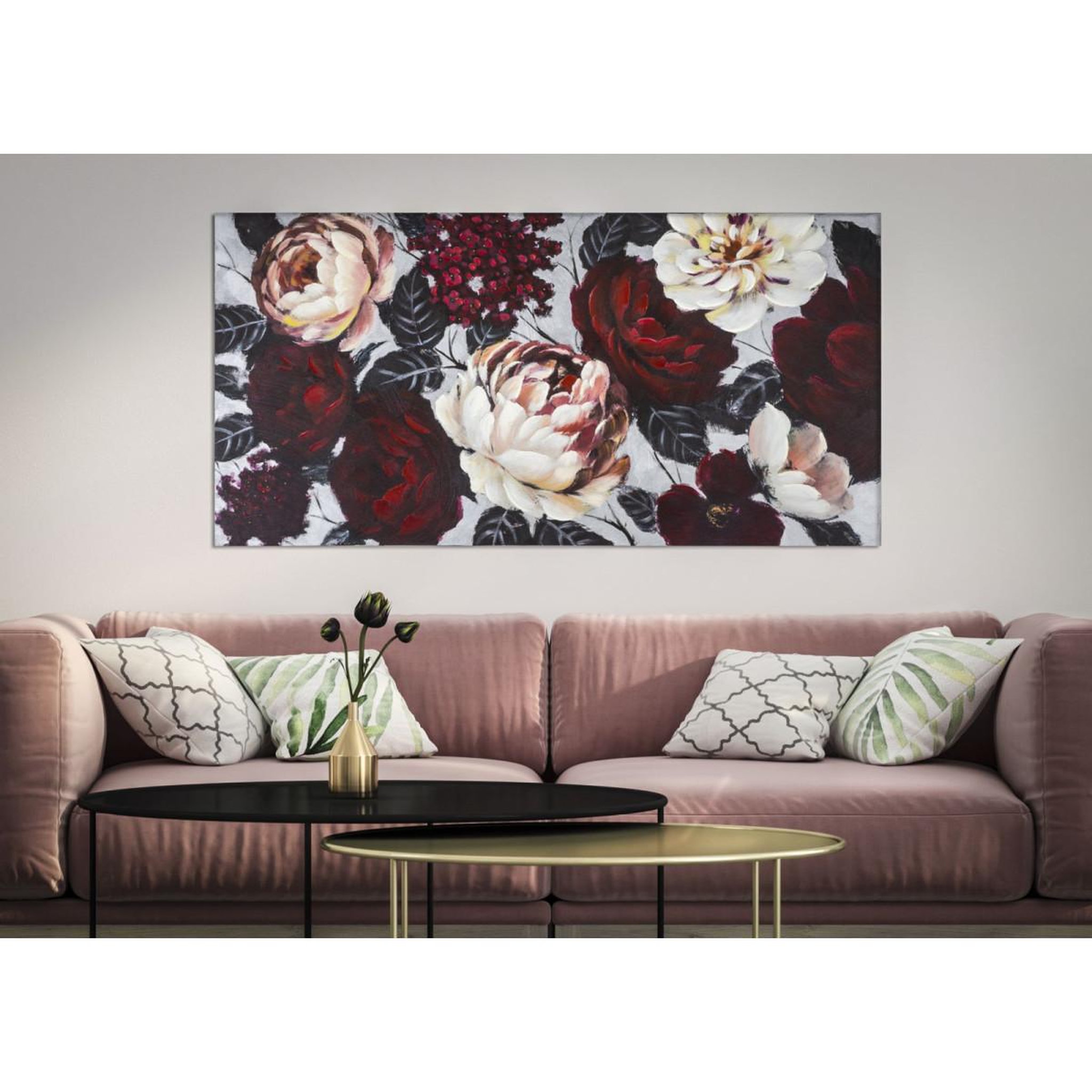 Voir la diapositive 5 : Paris Prix Toile peinture déco  flower  76x150cm multicolore