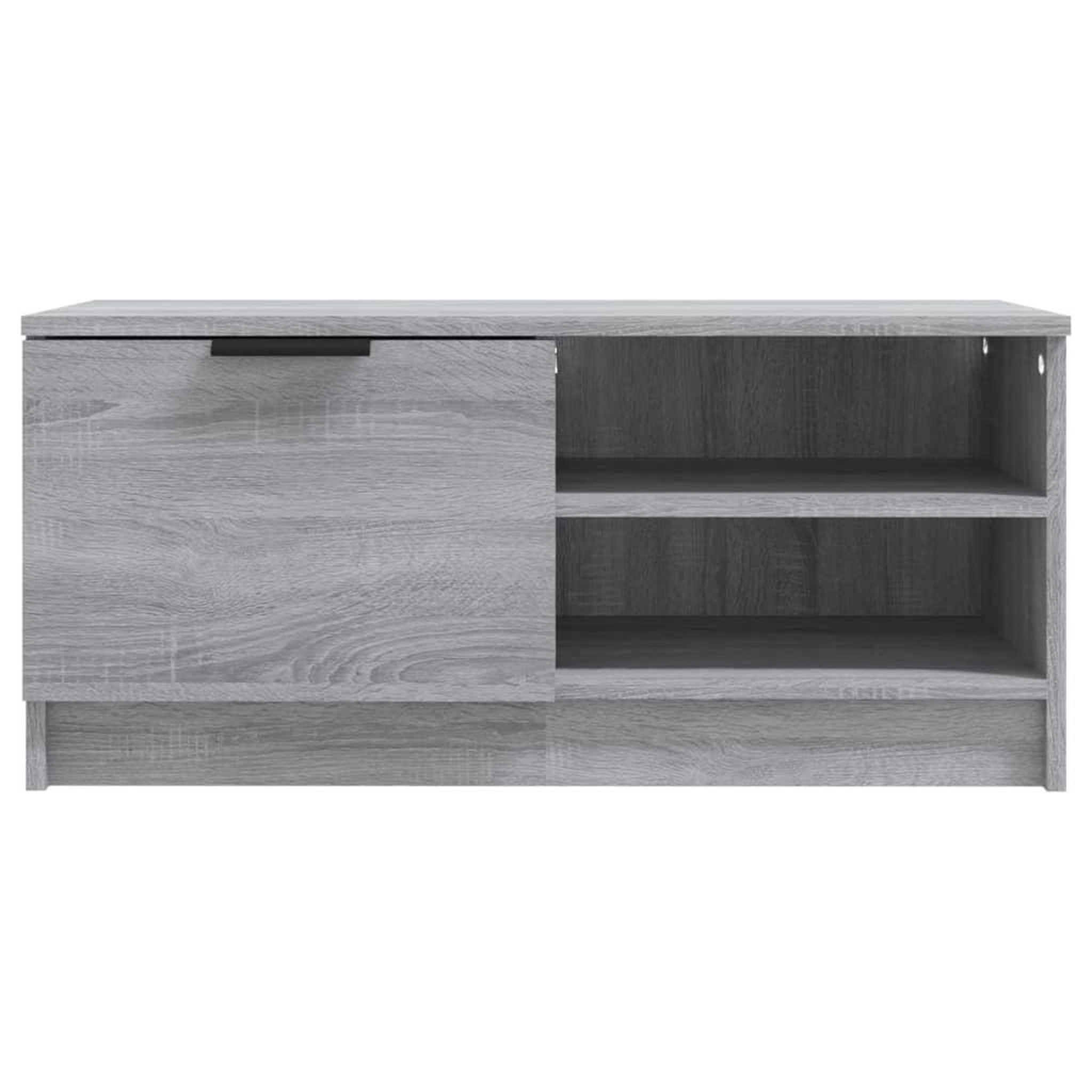 Voir la diapositive 5 : VIDAXL Meuble TV Sonoma gris 80x35x36,5 cm Bois d'ingenierie