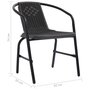 Voir la diapositive 6 : VIDAXL Chaises de jardin lot de 2 Plastique Rotin et acier 110 kg