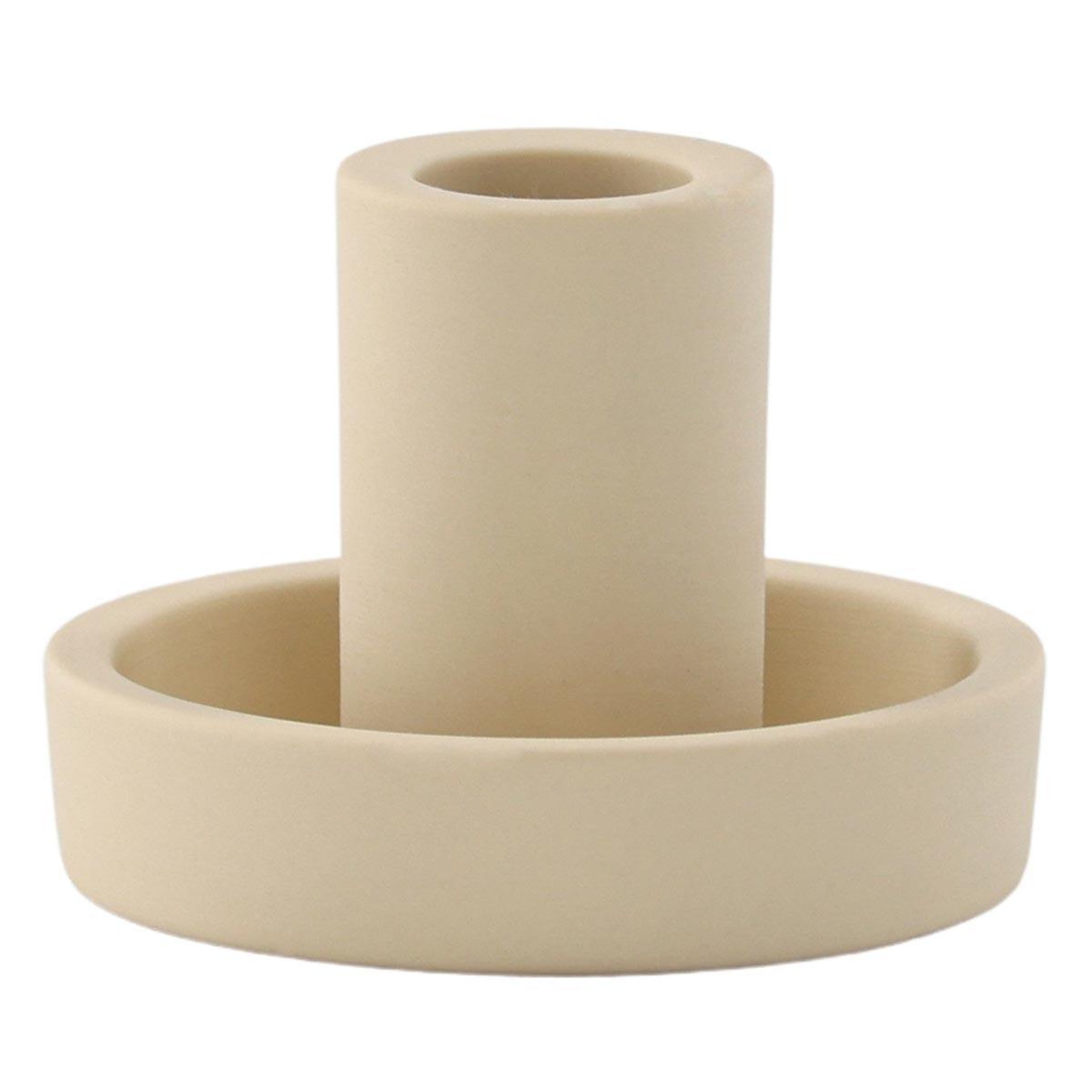 Paris Prix Bougeoir design en argile  ceco  11cm beige