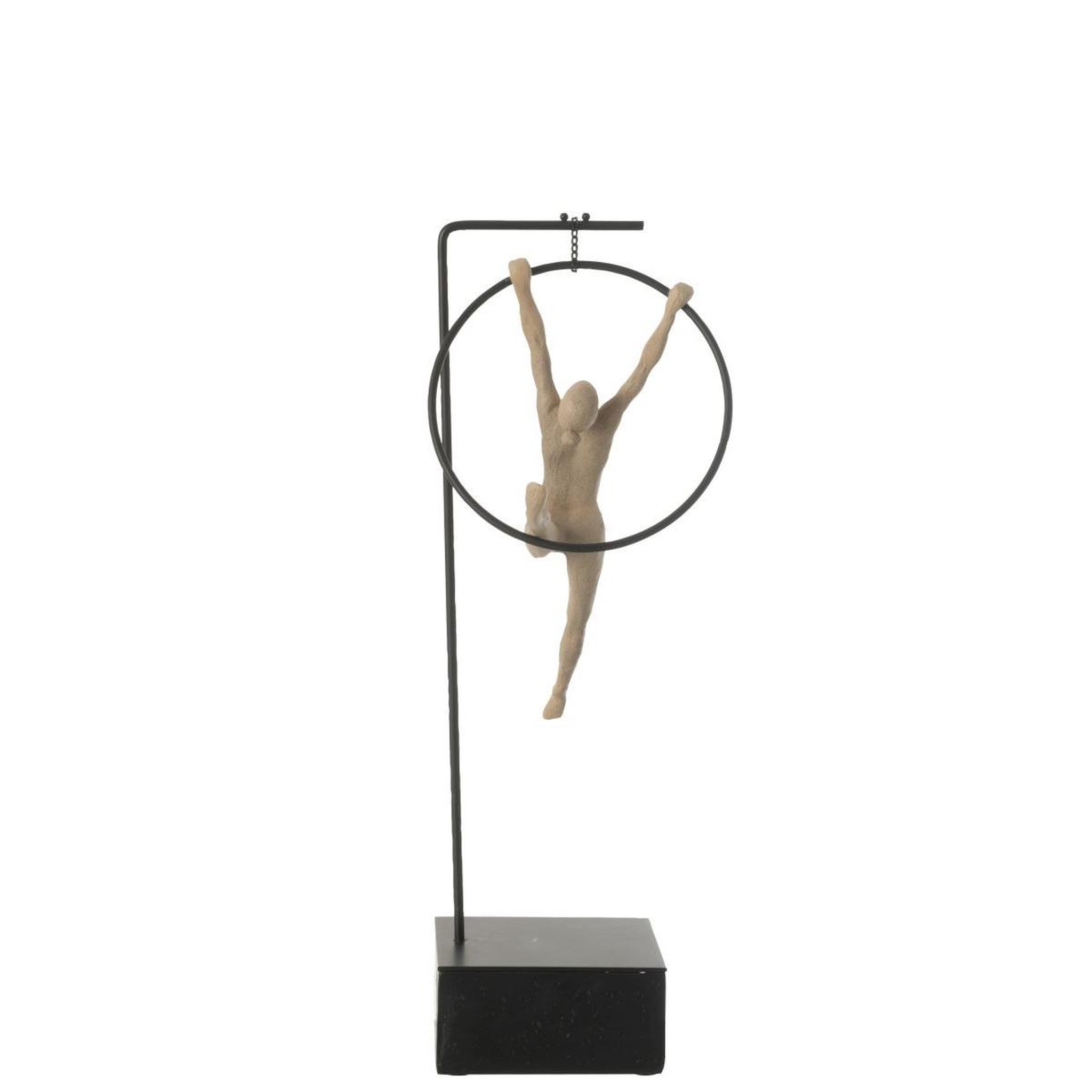 Voir la diapositive 4 : J-LINE Gymnaste cerceau sur socle  beta  48cm beige & noir