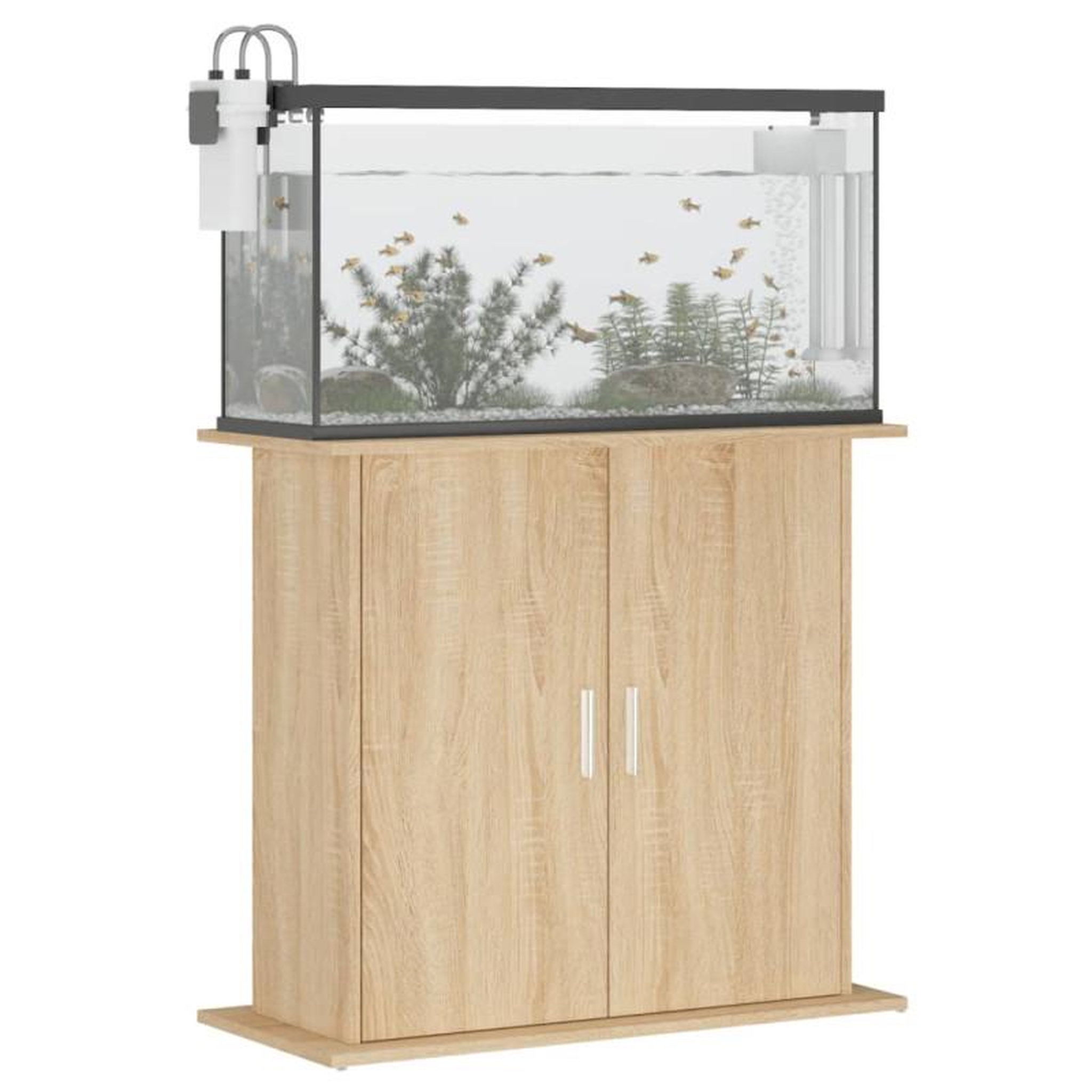 Voir la diapositive 3 : VIDAXL Support pour aquarium chêne sonoma 81x36x73cm bois d ingénierie