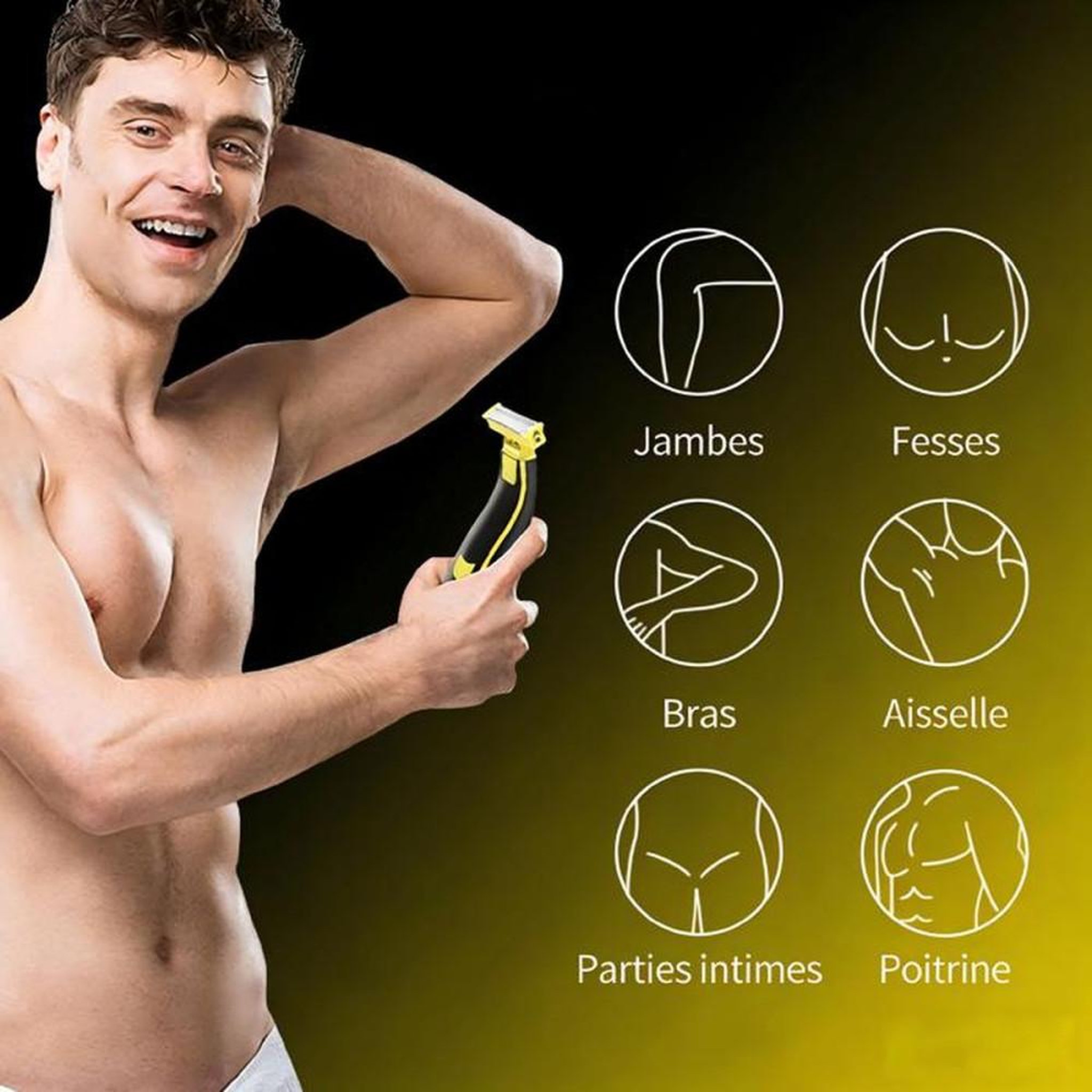 Voir la diapositive 6 : Tondeuse à barbe électrique 2-en-1 avec 4 têtes interchangeables, IPX7, rechargeable USB, tonte barbe, moustache et poils nez/oreilles