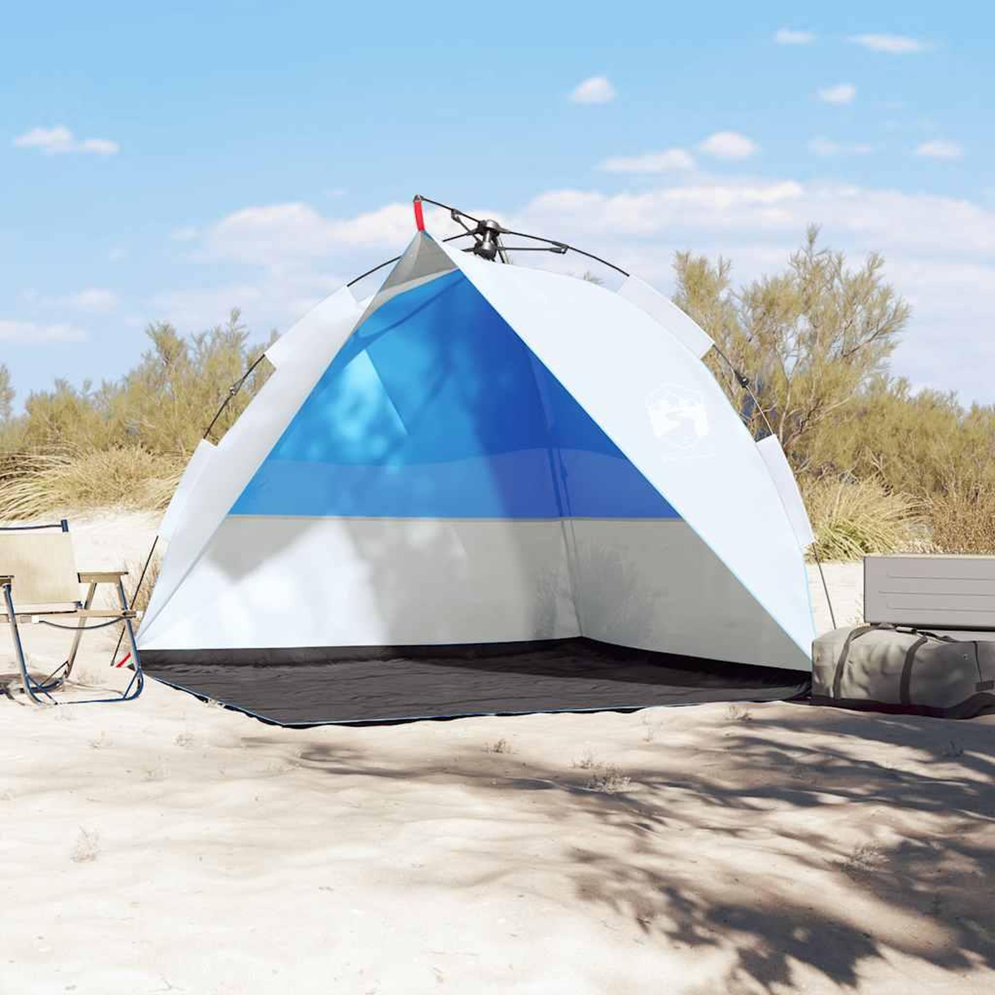Voir la diapositive 3 : VIDAXL Tente de plage bleu azure liberation rapide impermeable