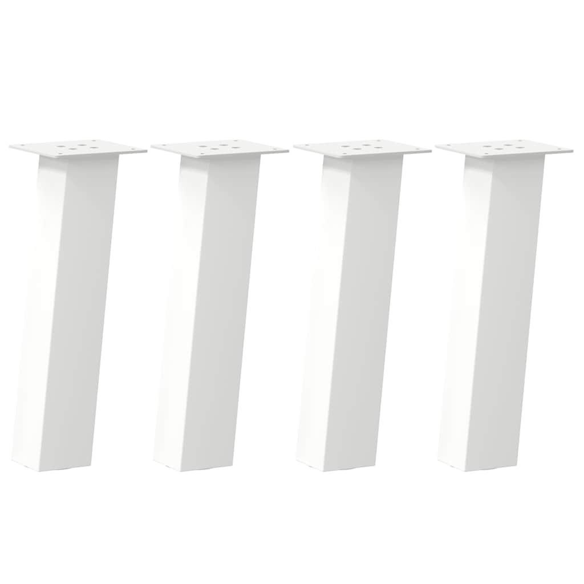 Voir la diapositive 2 : VIDAXL Pieds de table basse 4 pcs blanc 30 cm acier