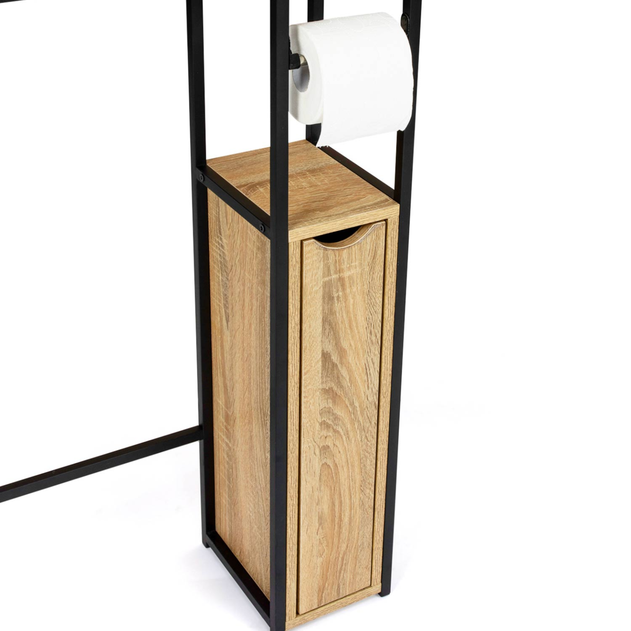 Voir la diapositive 5 : ID MARKET Meuble wc 3 en 1 avec armoires de rangement detroit design industriel