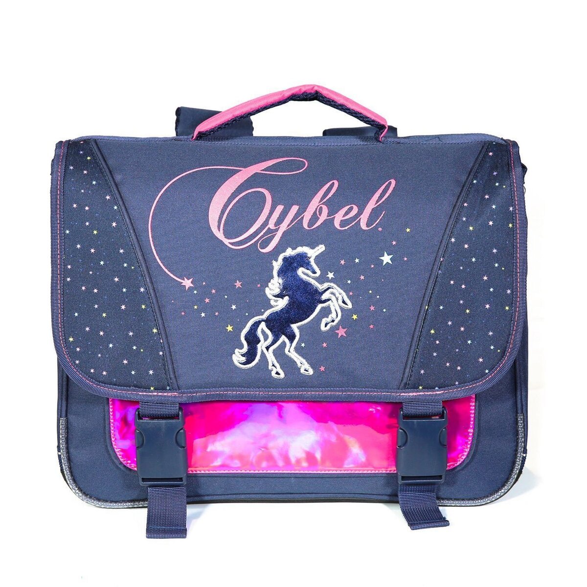 Bagtrotter Cartable 38 cm Cybel Cheval Licorne Marine et Rose