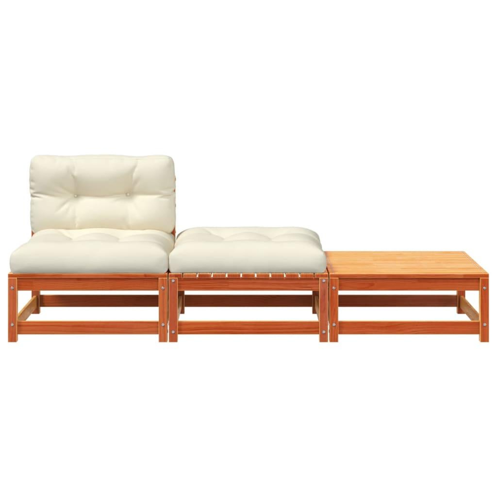 Voir la diapositive 5 : VIDAXL Canape de jardin sans accoudoirs avec coussins et repose-pieds