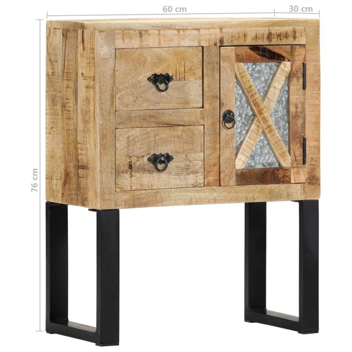 VIDAXL Buffet 60x30x76 cm Bois de manguier massif