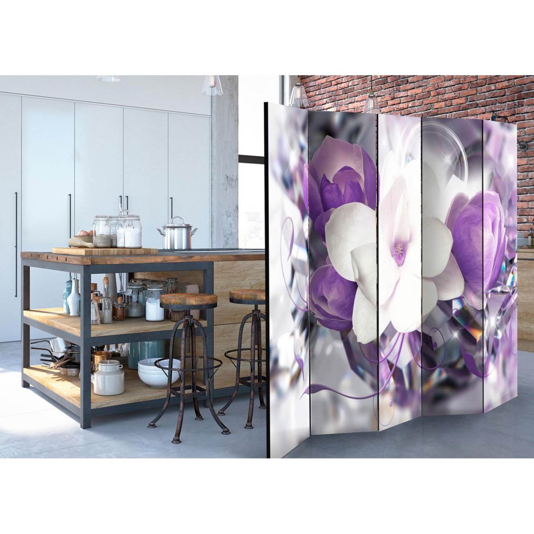 Voir la diapositive 2 : Paris Prix Paravent 5 volets  purple empress  172x225cm