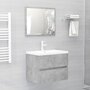 VIDAXL Ensemble de meubles de salle de bain Gris beton Agglomere