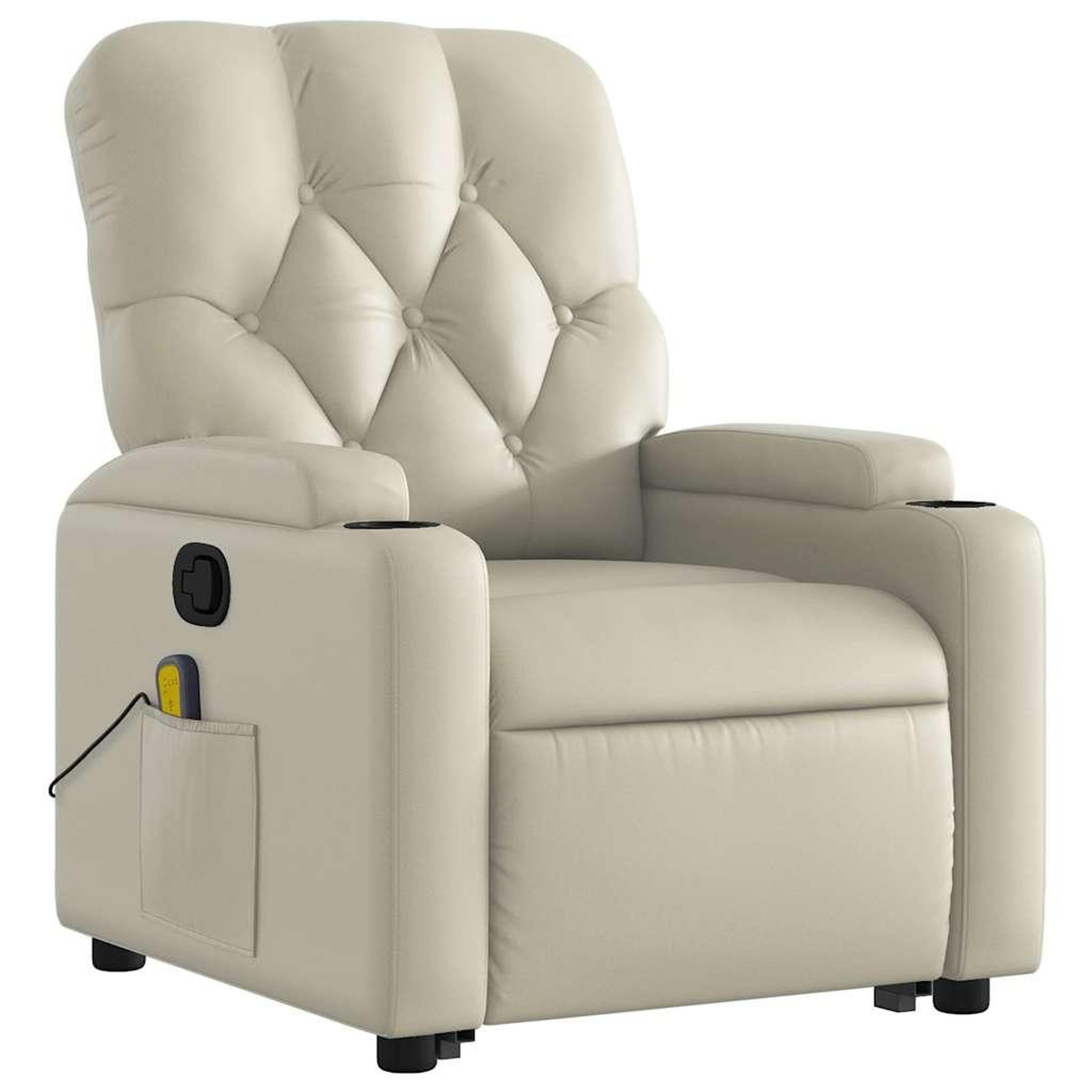 Voir la diapositive 4 : VIDAXL Fauteuil inclinable de massage Creme Similicuir