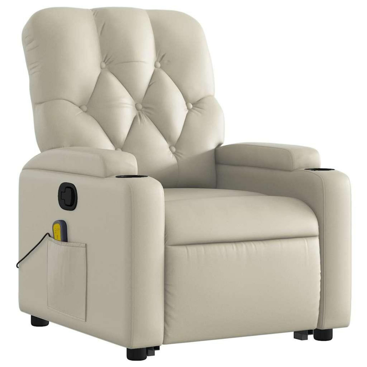 VIDAXL Fauteuil inclinable de massage Creme Similicuir