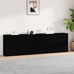 VIDAXL Buffets 3 pcs noir bois d'ingenierie