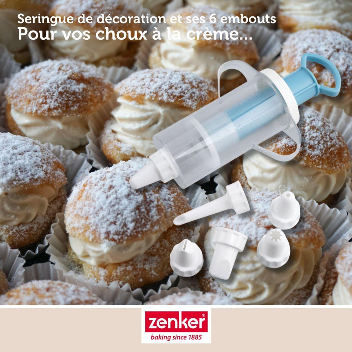 ZENKER Seringue de pâtisserie et 6 embouts Zenker Sweet Sensation
