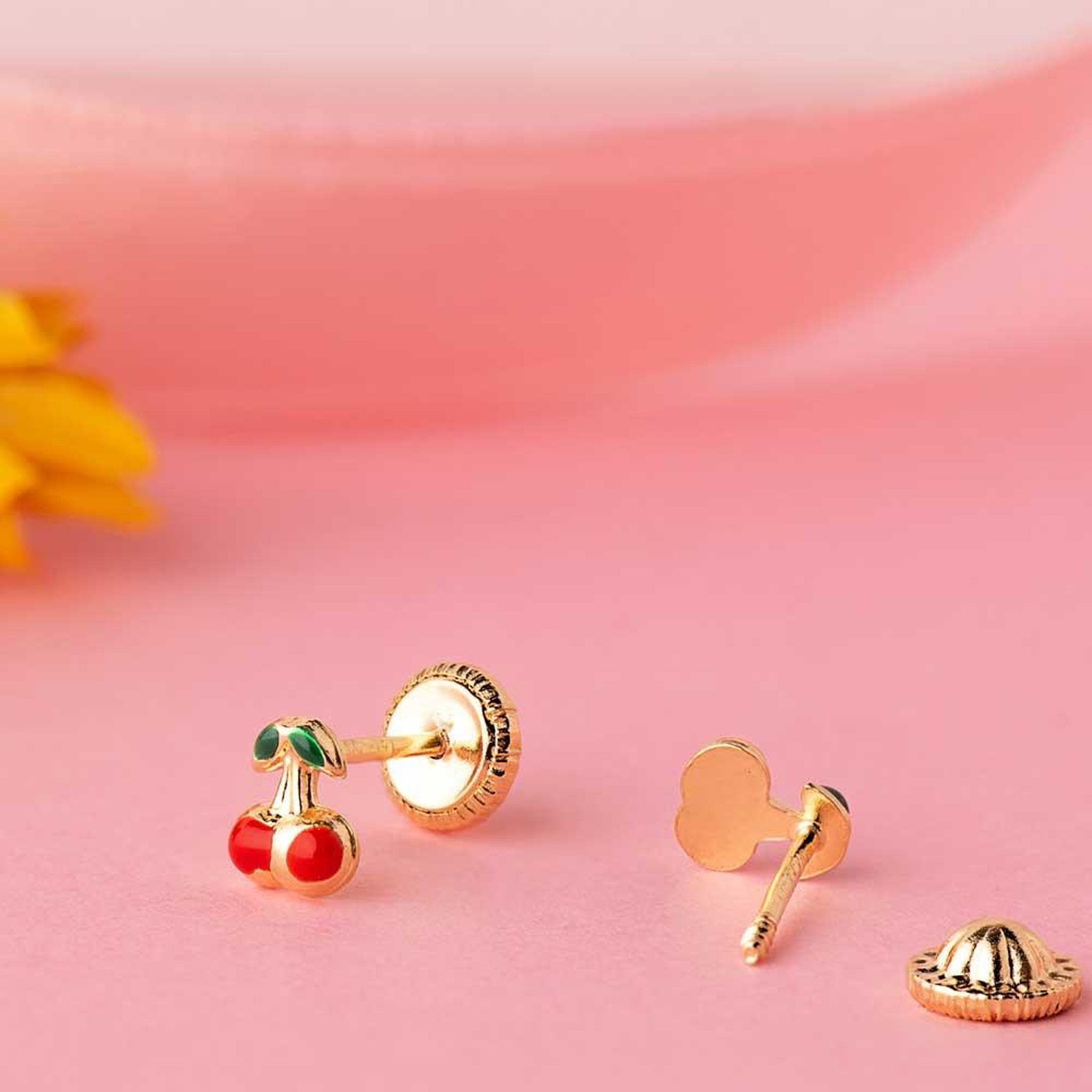 Voir la diapositive 2 : L'ATELIER D'AZUR Boucles d'Oreilles Or 18 Carats 750/000 Jaune - Cerises
