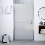 VIDAXL Porte de douche verre trempe depoli 91x195 cm