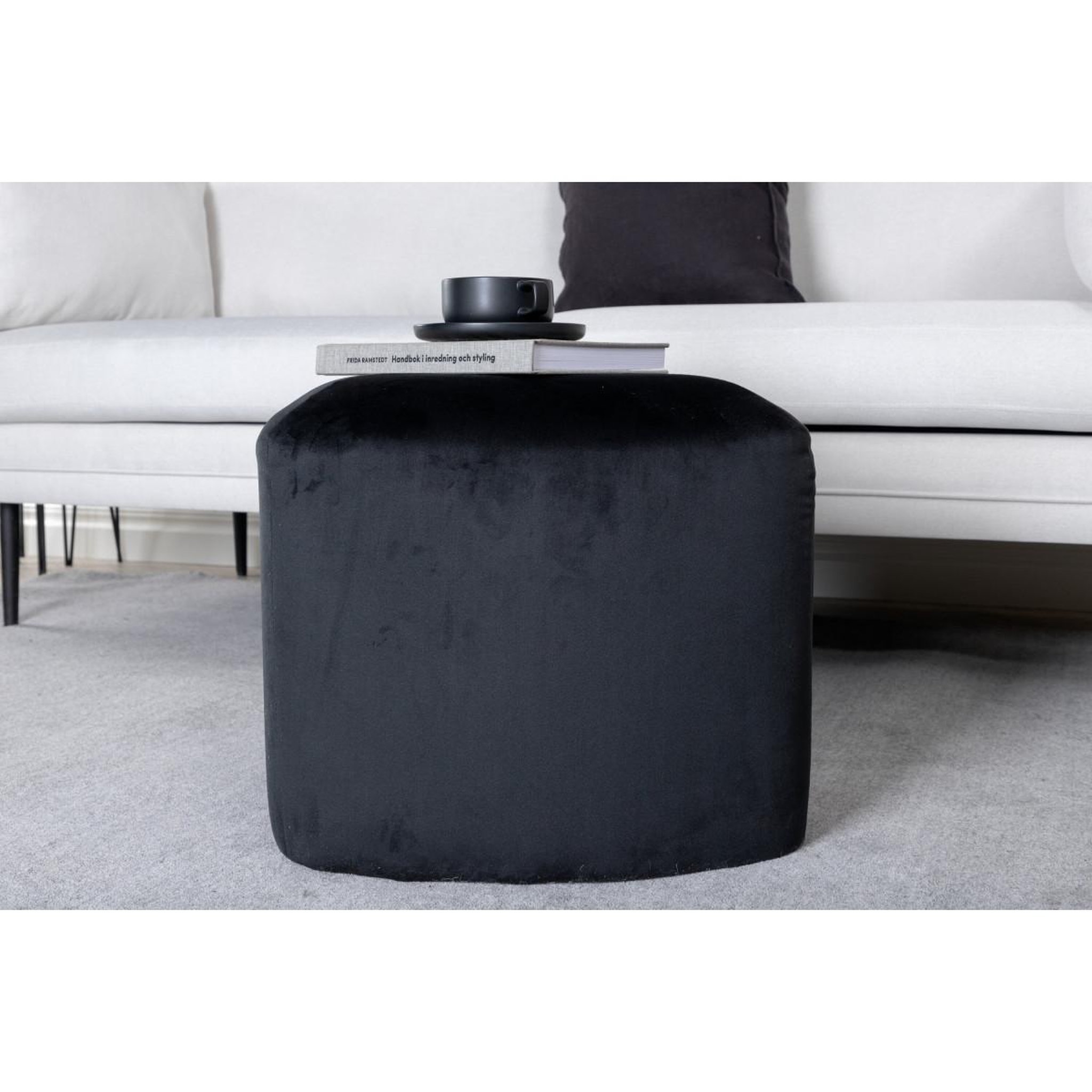 Voir la diapositive 5 : Paris Prix Pouf en velours  peg  46cm noir