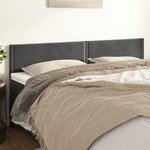 VIDAXL Tetes de lit 2 pcs Gris fonce 100x5x78/88 cm Velours