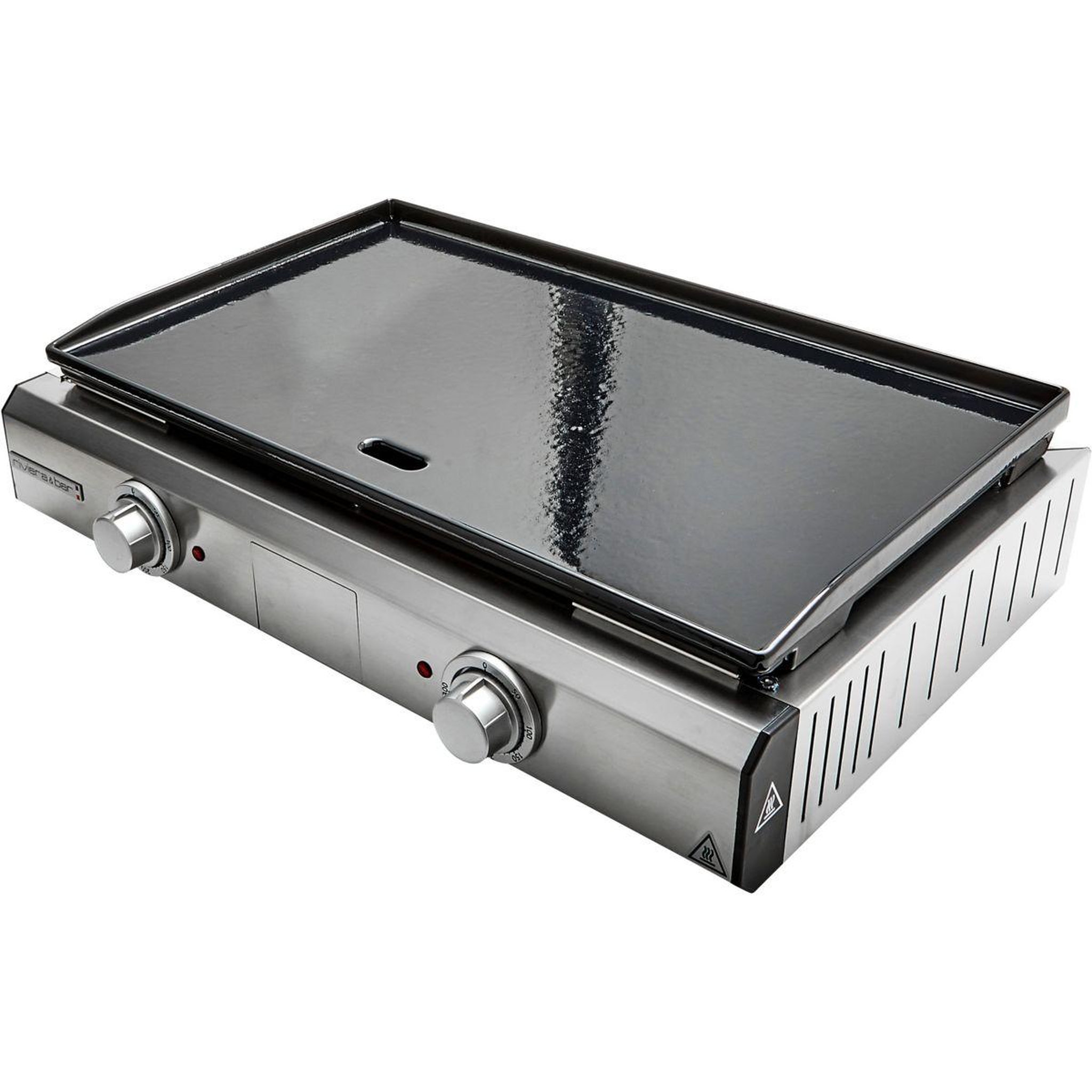 Voir la diapositive 5 : Riviera & Bar Plancha électrique QPL1060 émaillée 2 brûleurs à poser, 57x35 cm