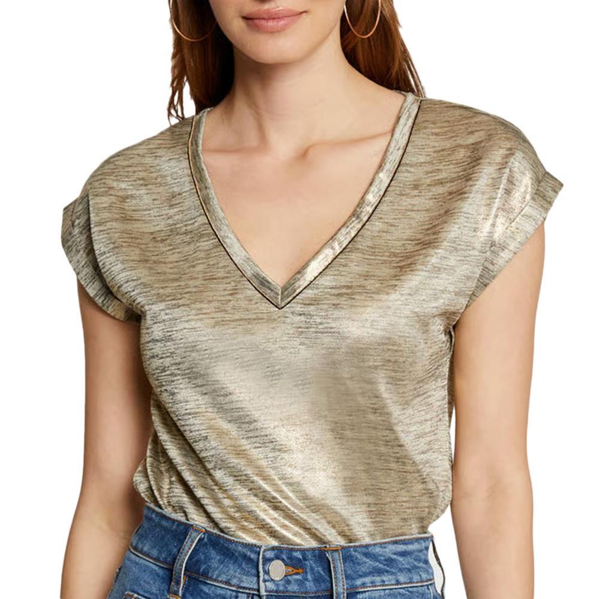 Voir la diapositive 1 : MORGAN T-Shirt Doré Femme Morgan DAYA1