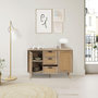 Voir la diapositive 6 : VS VENTA-STOCK Buffet Dalia 3 tiroirs et 2 portes couleur chêne, 120 cm longueur