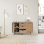 Voir la diapositive 6 : VS VENTA-STOCK Buffet Dalia 3 tiroirs et 2 portes couleur chêne, 120 cm longueur