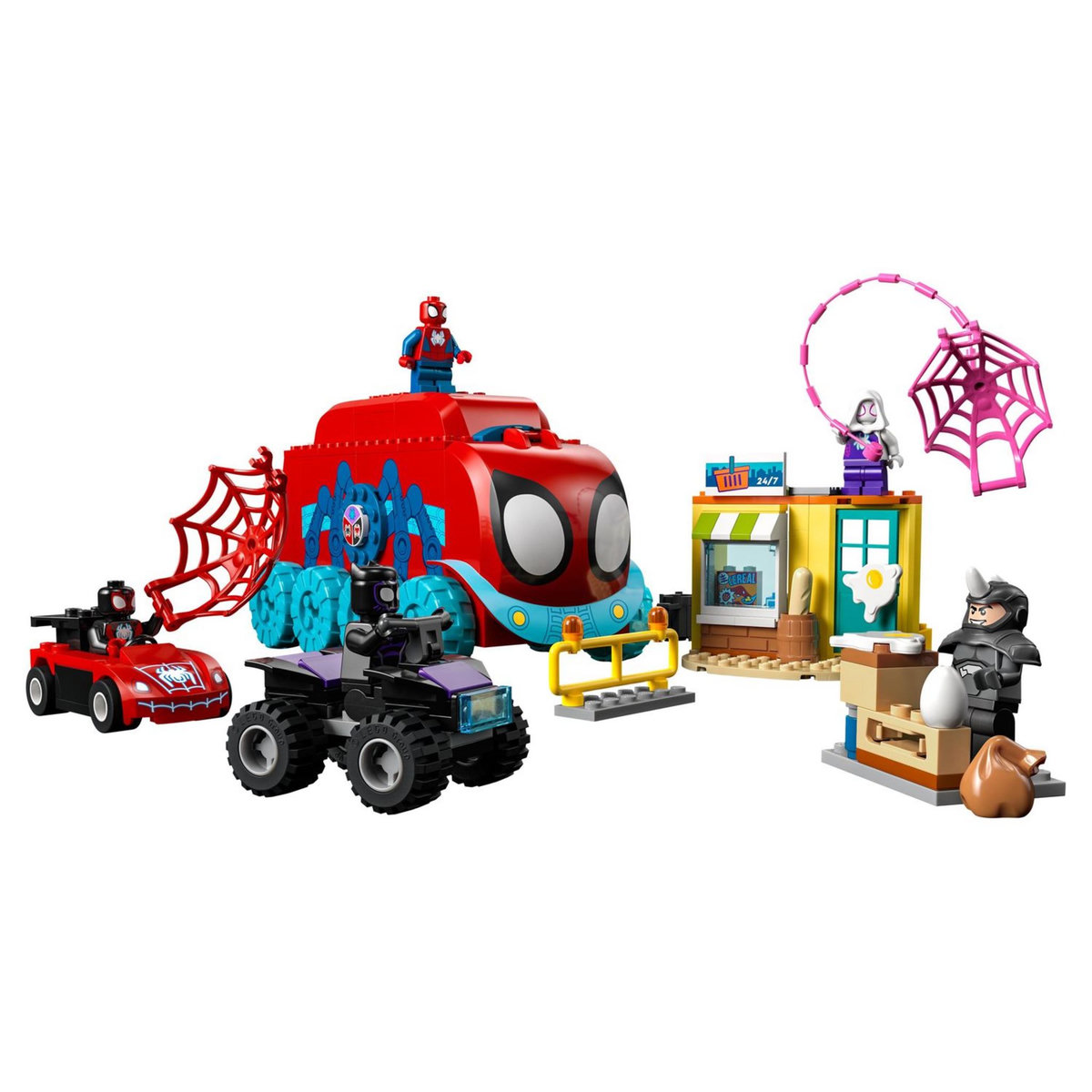 LEGO Marvel 10791 Le QG mobile de l&rsquo;équipe Spidey, Jouet Enfants 4 Ans avec Minifigurines Miles Morales et Black Panther, Série Spidey et ses Amis Extraordinaires