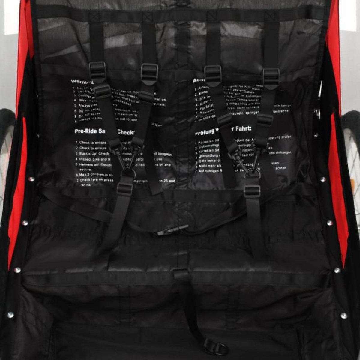 VIDAXL Remorque de vélo et poussette 2 en 1 noir et rouge