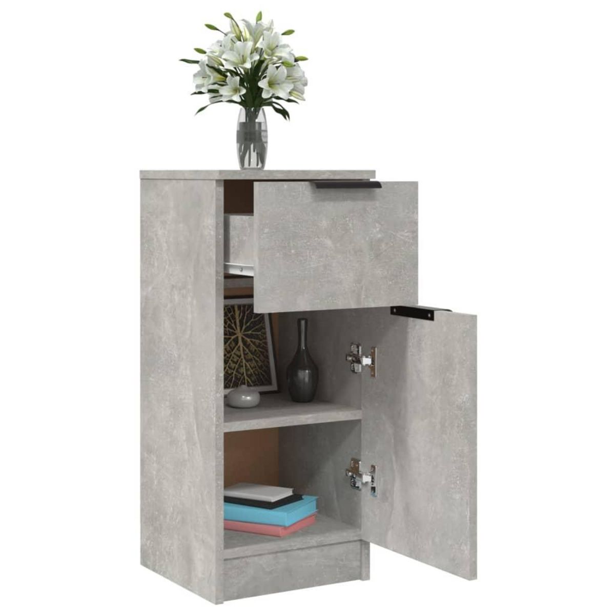 VIDAXL Buffet Gris beton 30x30x70 cm Bois d'ingenierie