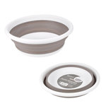 Paris Prix Bassine en Silicone  Rétractable  9L Blanc & Taupe